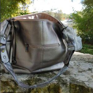 MVG Genuine Leather Gun Metal Shoulder Bag